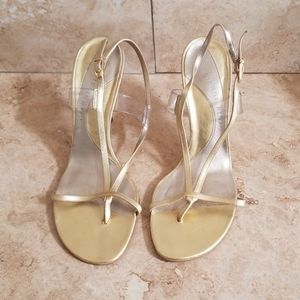 Gold sandal heels